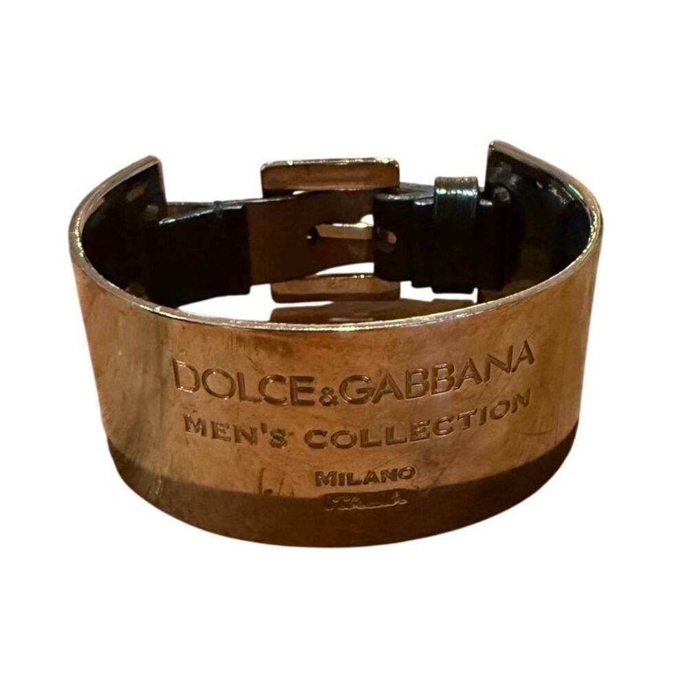 Dolce & Gabbana “Men’s Collection” Silver Toned Cuff with Leather Buckle